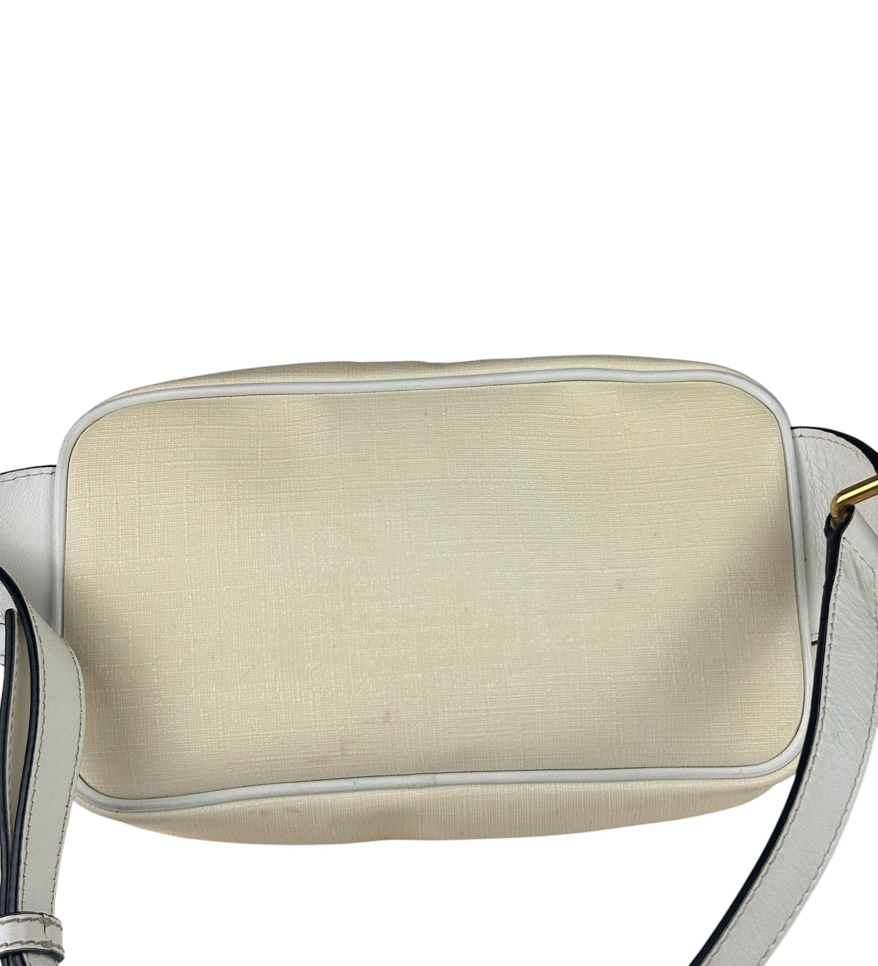 Versace Pastel Yellow Leather Logo Print Belt Bag