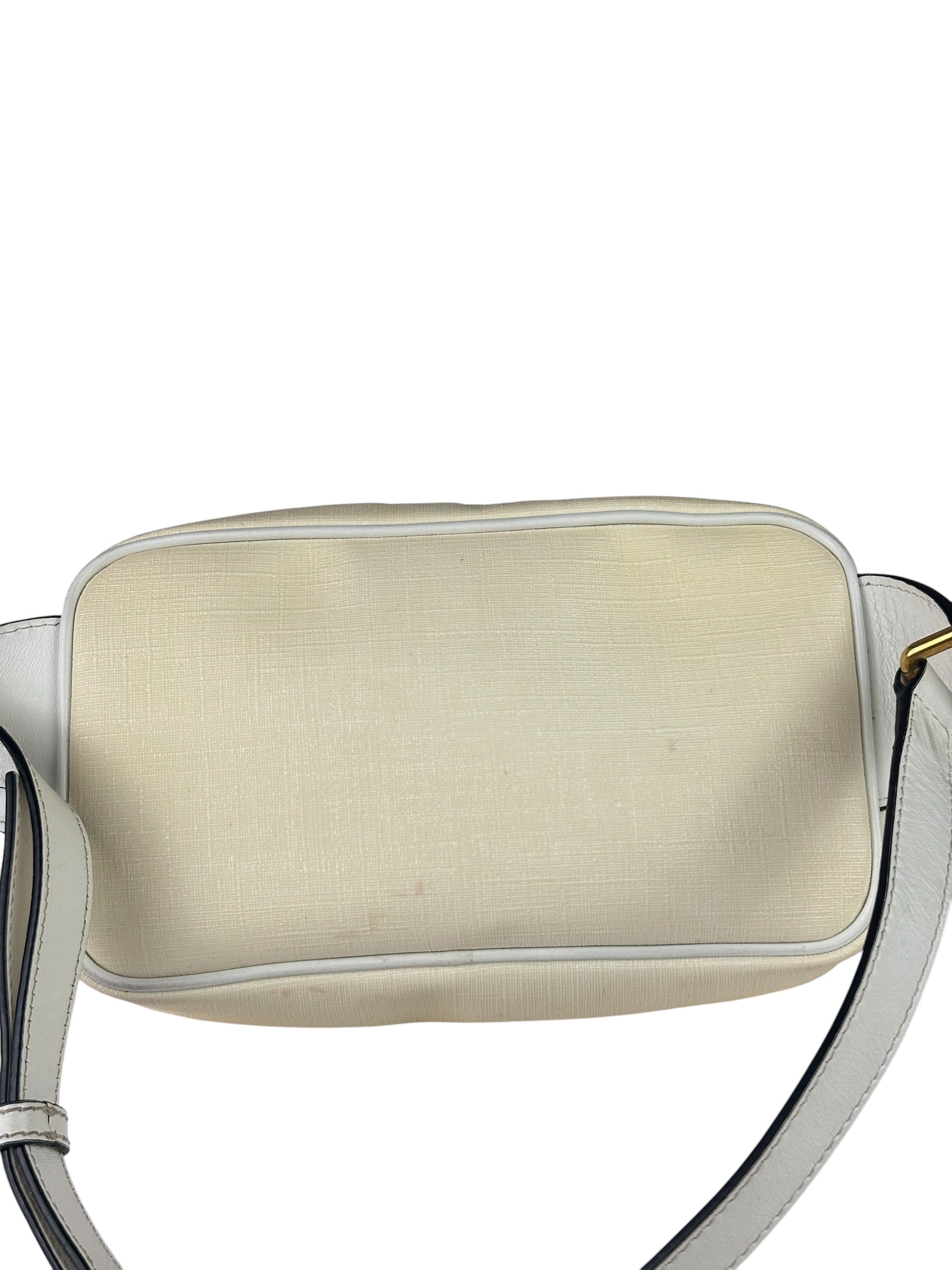 Versace Pastel Yellow Leather Logo Print Belt Bag