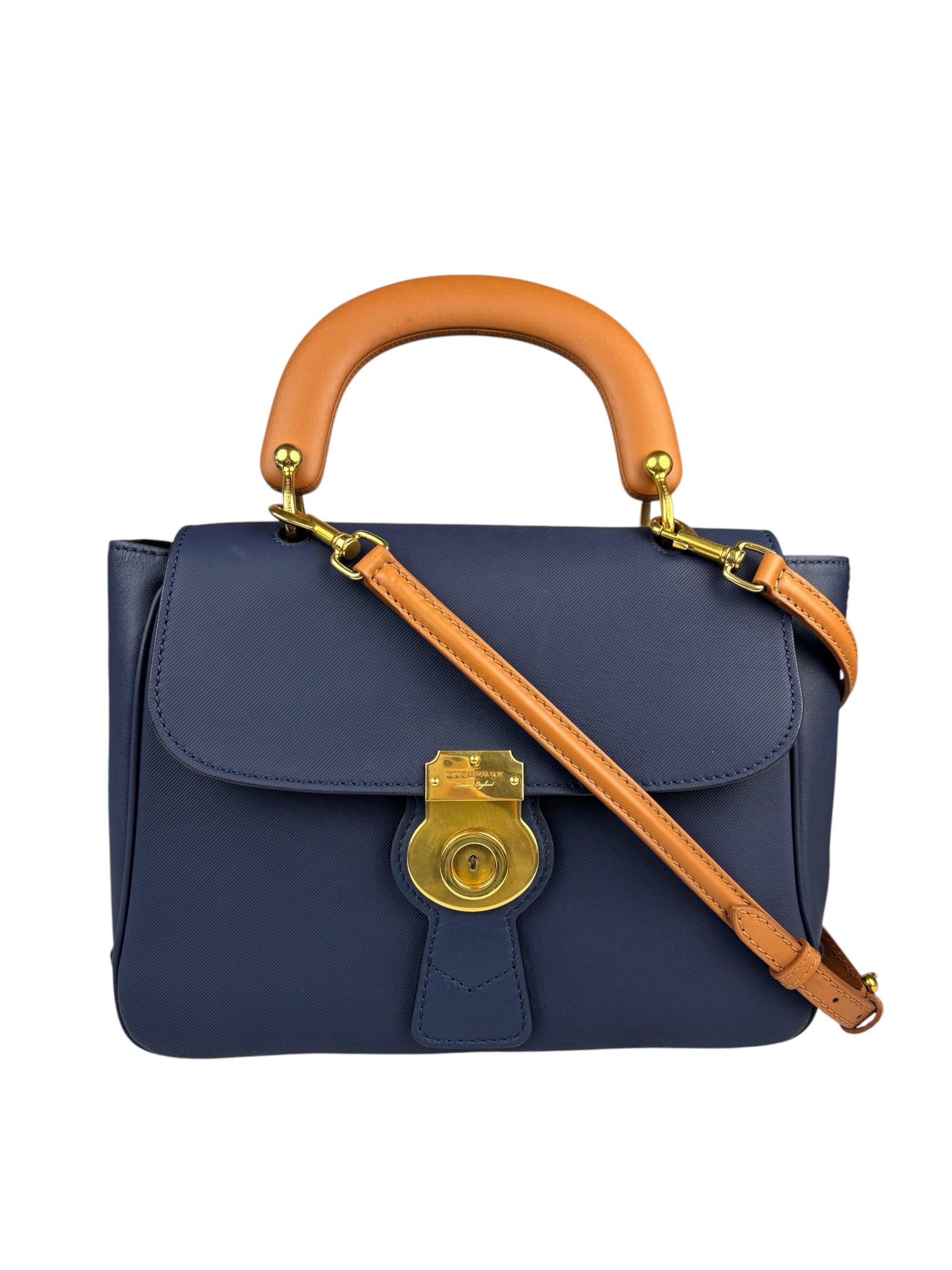 Burberry Navy Blue/Brown Dk88 Medium Two-Way Bag