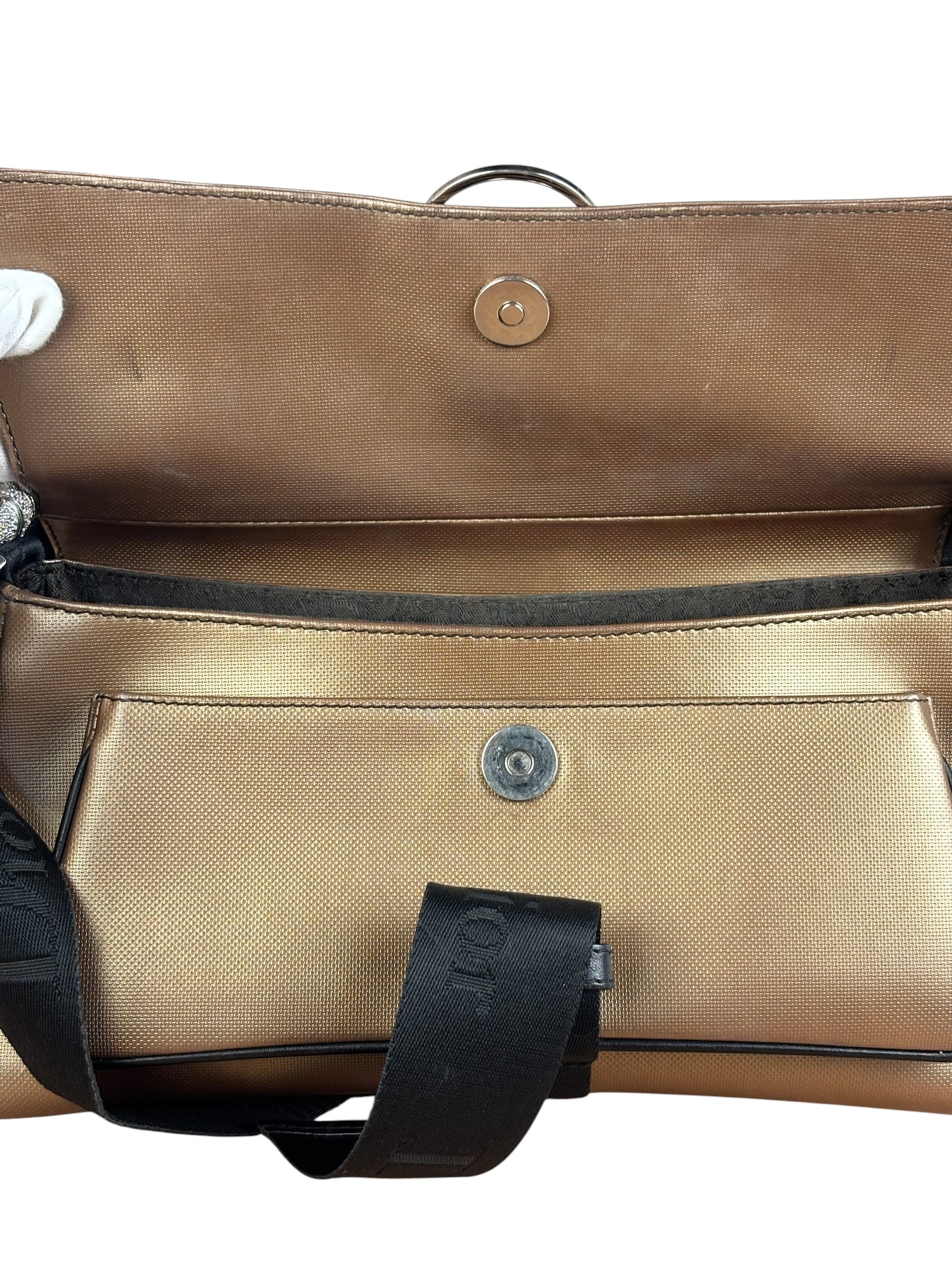 Christian Dior Bronze Coated Canvas Hardcore Shoulder Bag