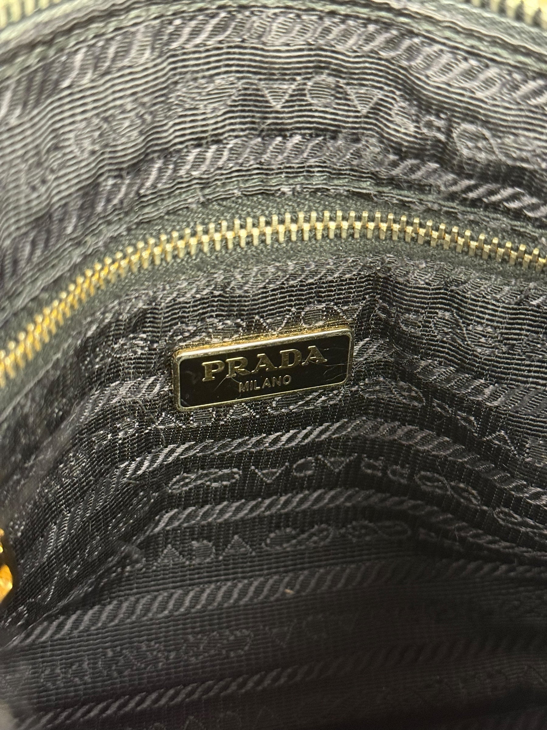 Prada Black Pebbled Leather Pochette