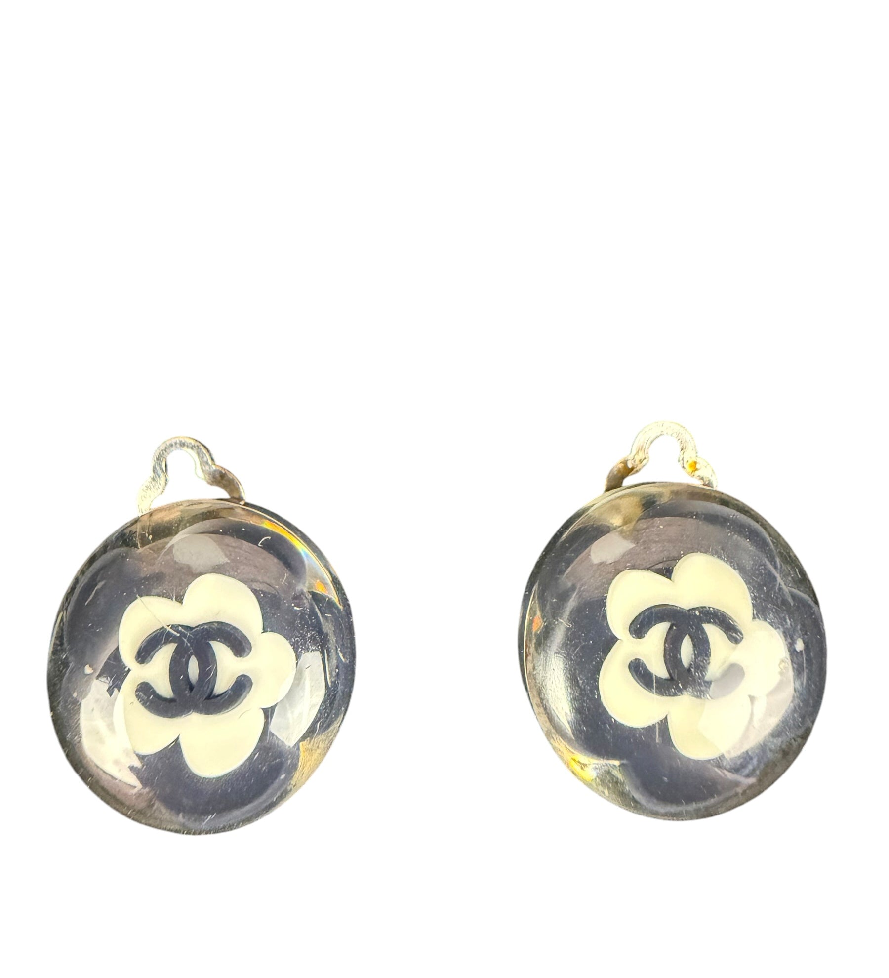 Chanel Spring Clear Resin Ball Clip-On Earrings 04S 2004