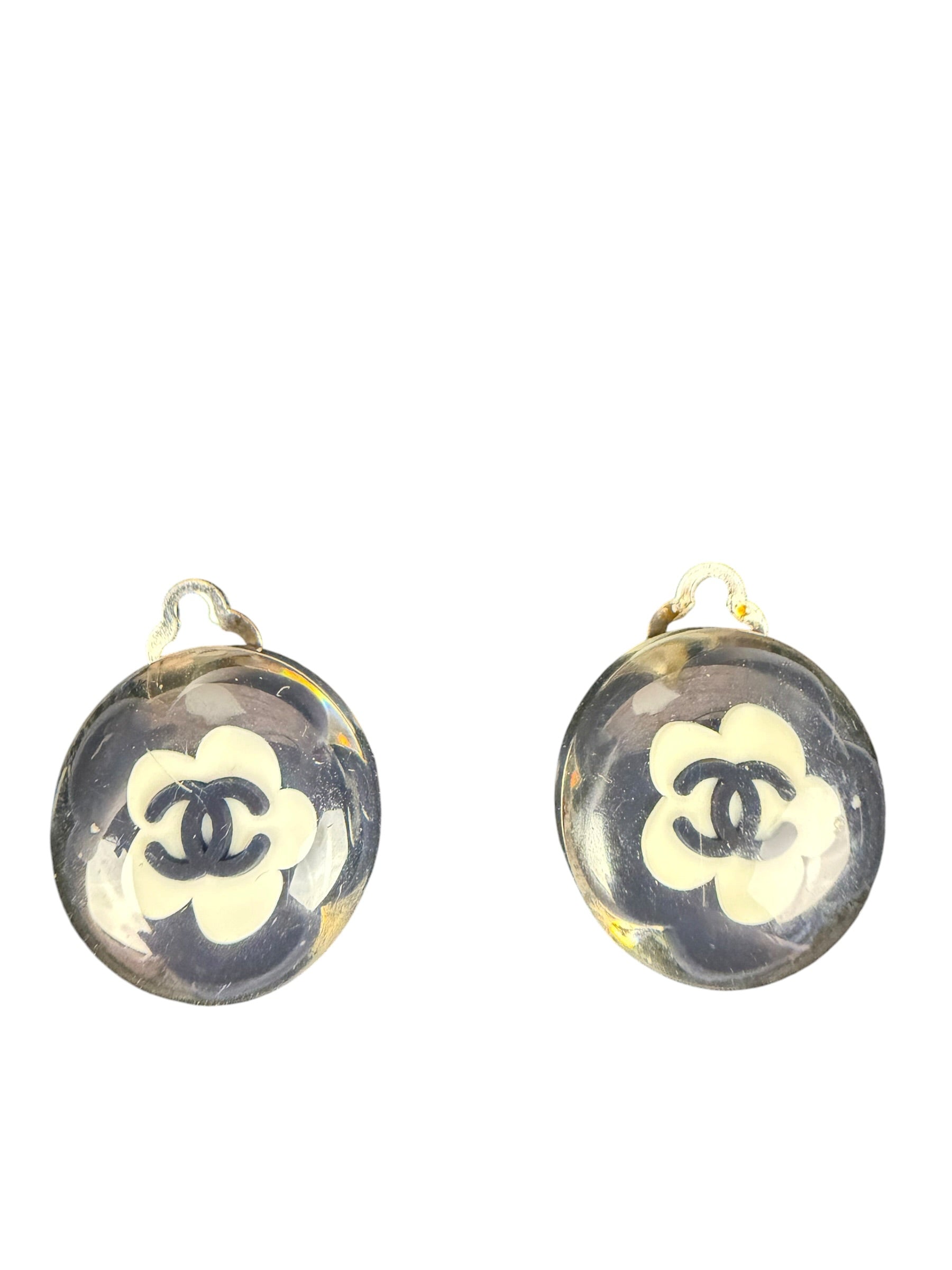 Chanel Spring Clear Resin Ball Clip-On Earrings 04S 2004