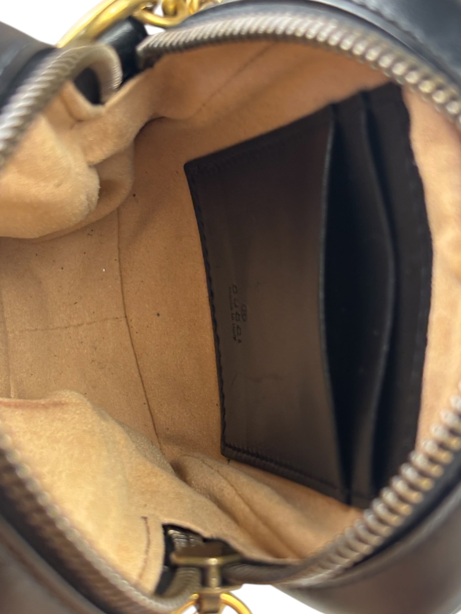 Gucci Black Leather Vertical Marmont Phone Crossbody Bag
