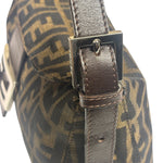 Fendi Brown Leather Trim Baguette