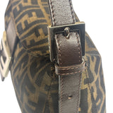 Fendi Brown Leather Trim Baguette