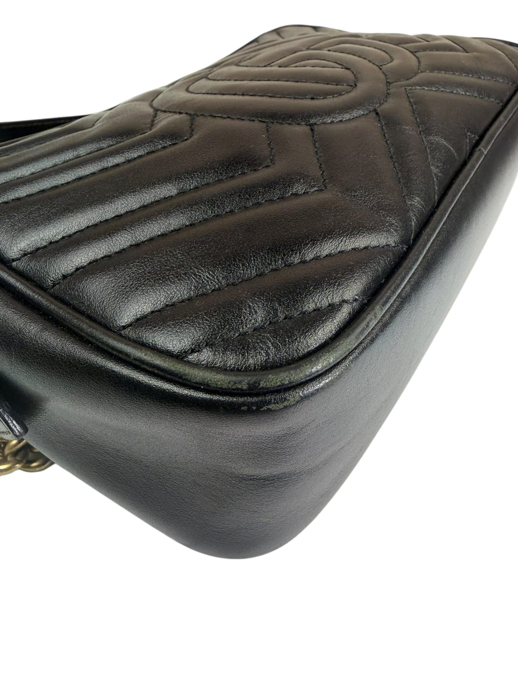Gucci Black Leather Mormont Matelassè Camera Bag