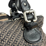 Chloe Black Tweed Leather Paddington Shoulder Bag