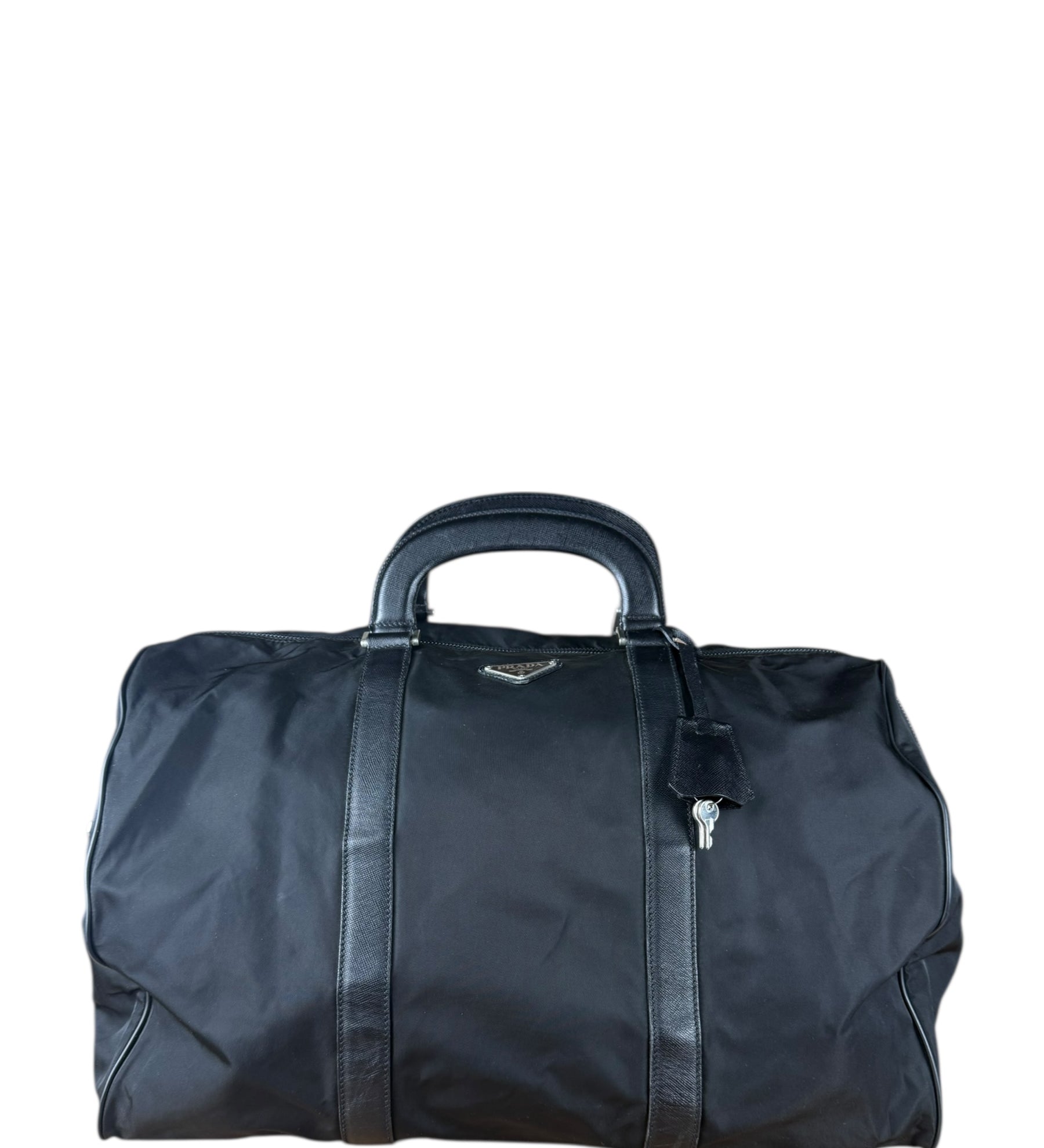 Prada Black Nylon Weekender Bag