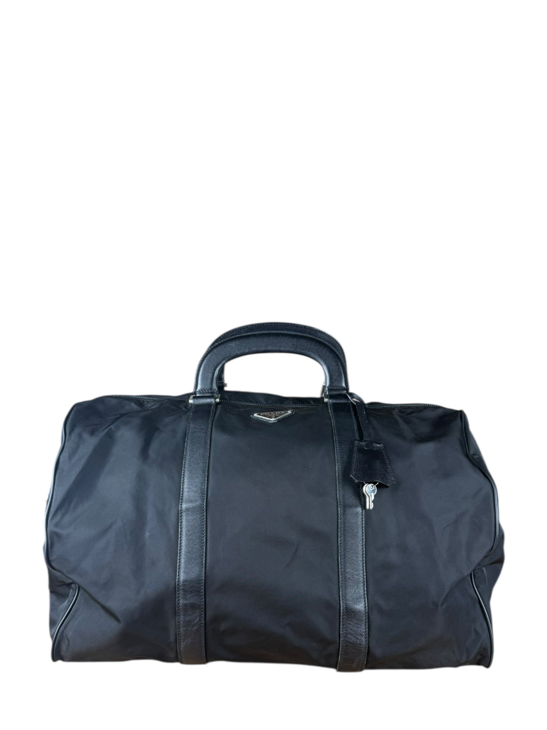 Prada Black Nylon Weekender Bag