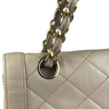 Chanel Beige Quilted CC Vintage Double Flap Bag 90s