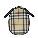 Burberry Leather Trim House Check Small Speedy Handbag