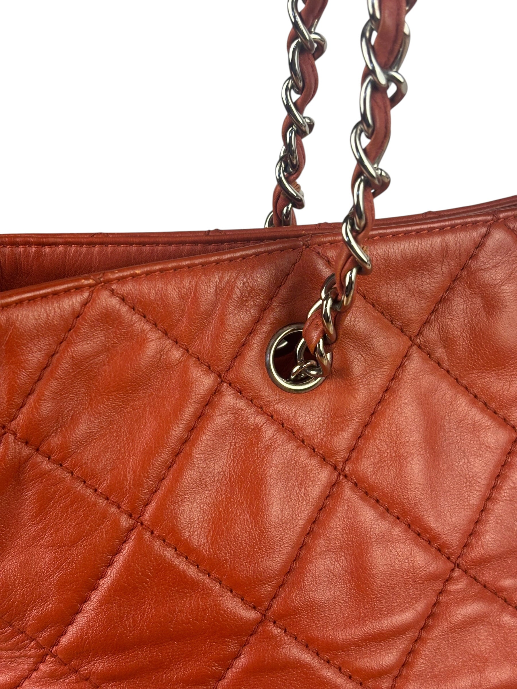 Chanel Red Quilted Calfskin In The Business Tote 2011