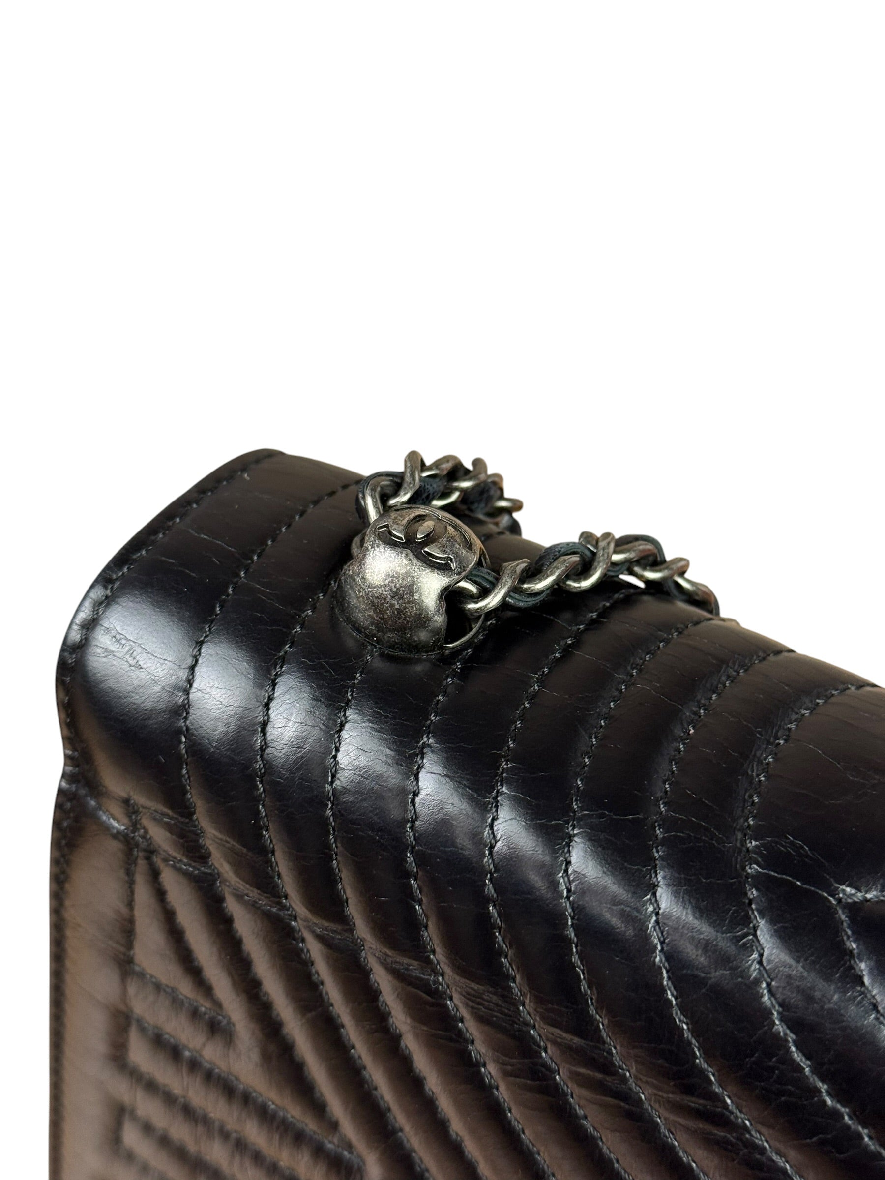 Chanel Black Leather Paris-Seoul Korean Garden Flap Bag 2015