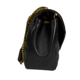 YSL Black Lambskin Matelasse Medium Loulou Shoulder Bag