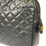 Chanel Black Quilted Lambskin Camera Bag 1989