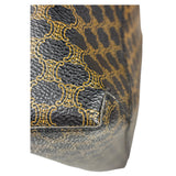 Celine Bicolor Leather Macadam Canvas Tote Bag