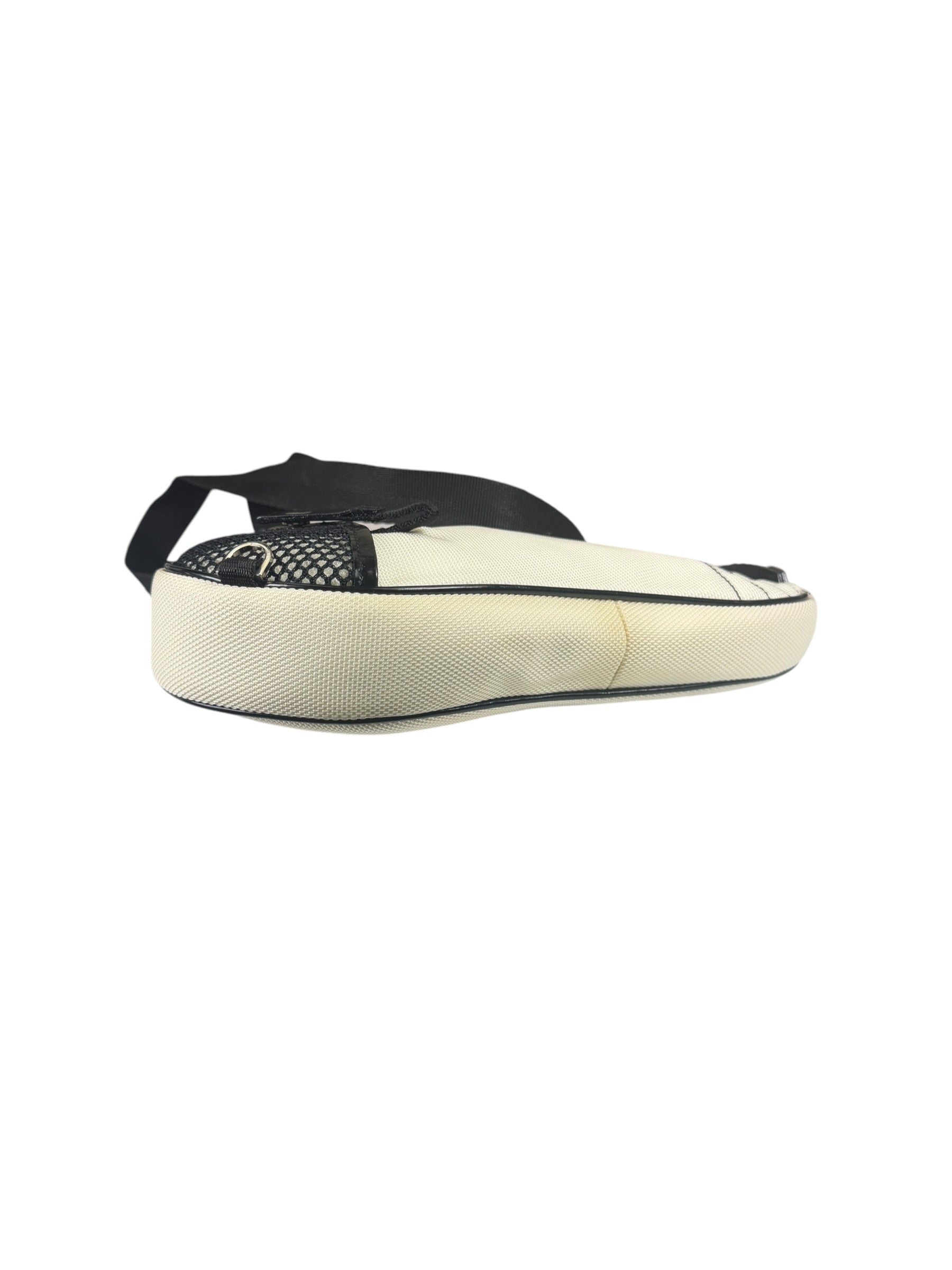 Christian Dior Cream Nylon Saddle Bag