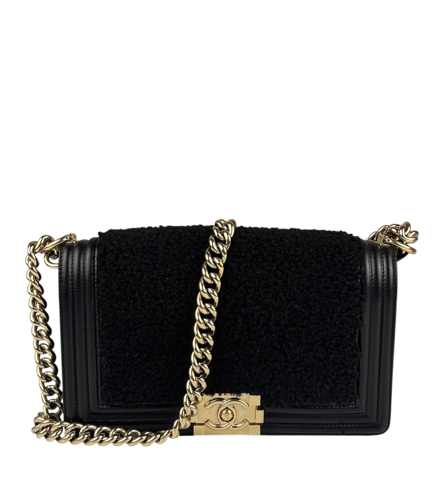 Chanel Black Leather Boy Flap Shoulder Bag 2017