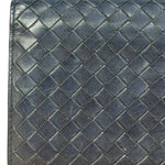 Bottega Veneta Navy Blue Intrecciato Long Wallet
