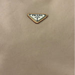 Prada Beige Cloth/Patent Leather Trim Shoulder Bag