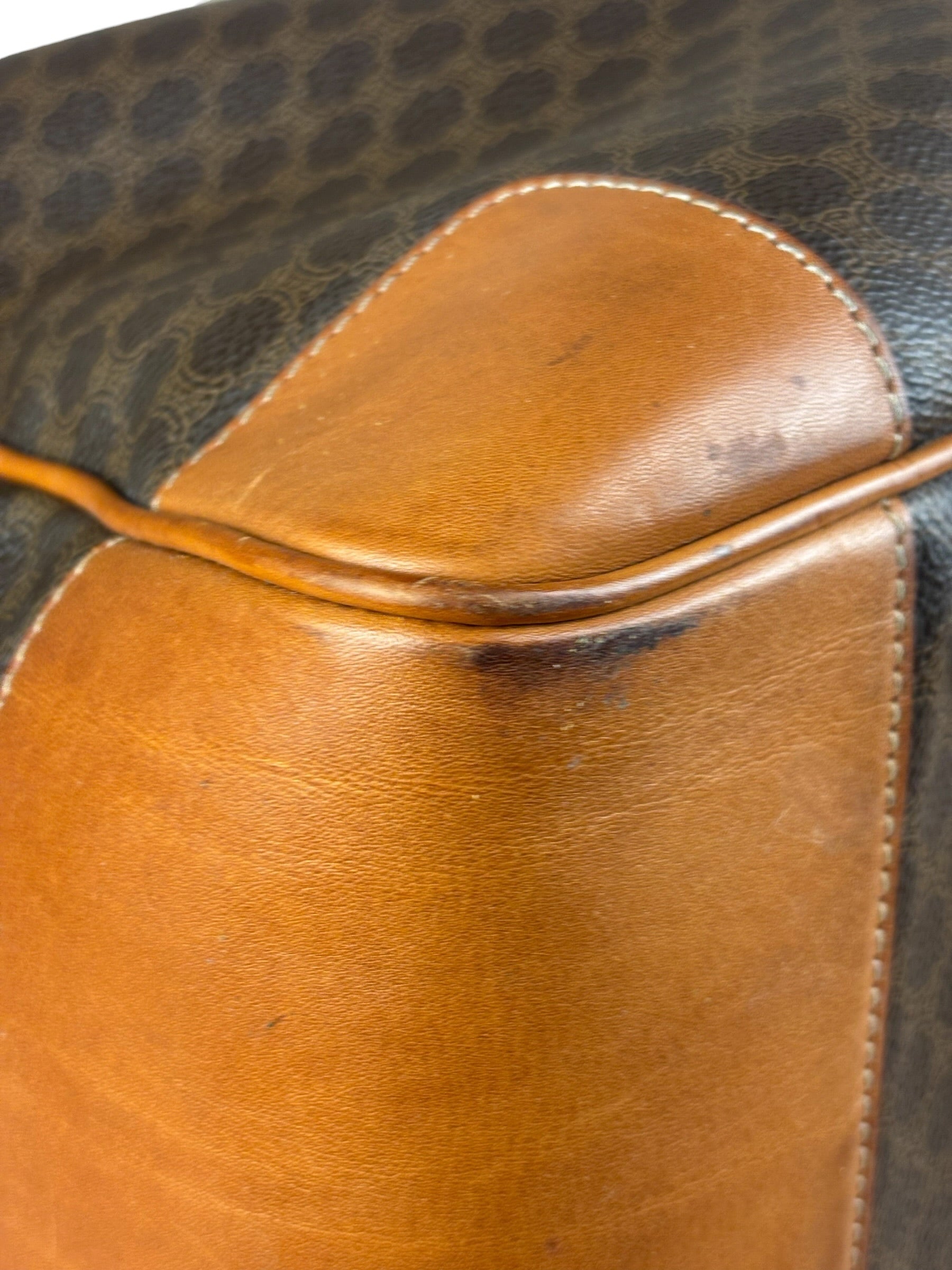 Celine Vintage Macadam Coated Canvas Weekender Travel Bag