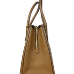 Miu Miu Beige/Brown Bicolor Leather Madras Handbag