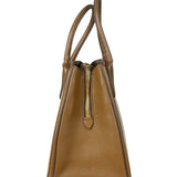 Miu Miu Beige/Brown Bicolor Leather Madras Handbag