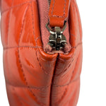 Chanel Orange Hue Quilted Patent Leather Clutch 2012