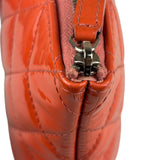 Chanel Orange Hue Quilted Patent Leather Clutch 2012