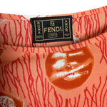 Fendi Tessuto Nylon Orange Graphic Top