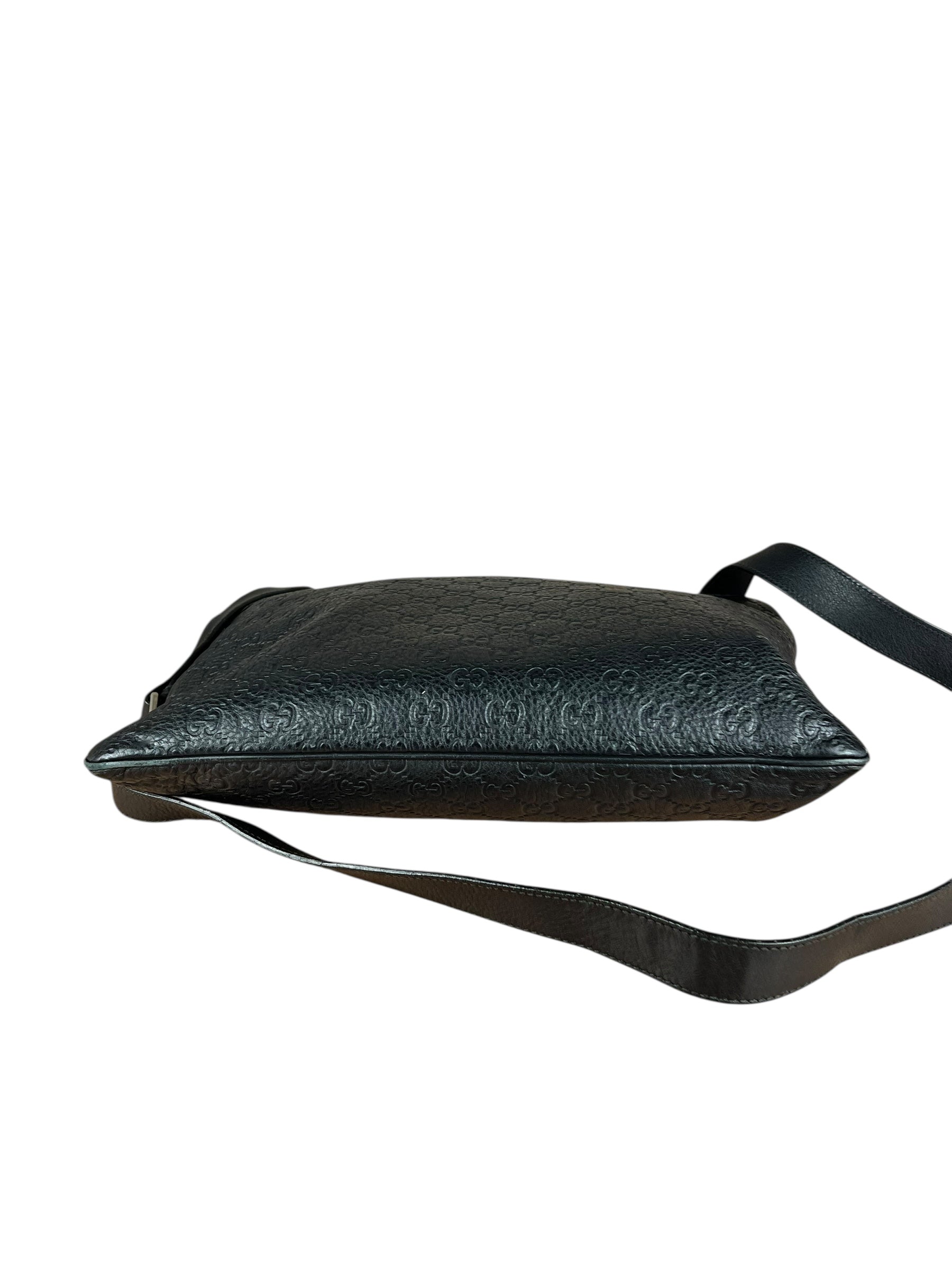 Gucci GG Black Leather Crossbody Bag