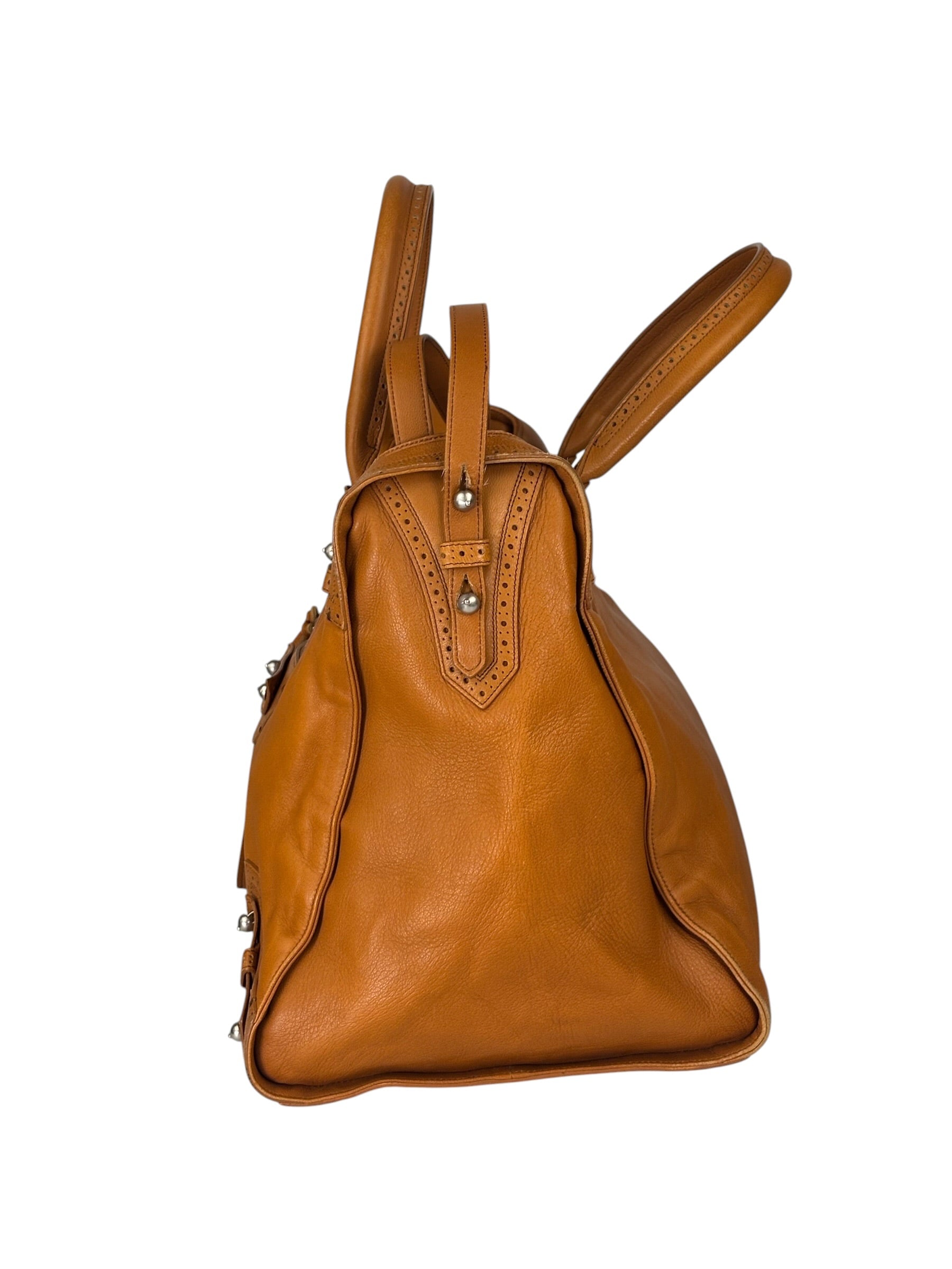 Balenciaga Brown Lambskin Riva Velo Two-Way Bag