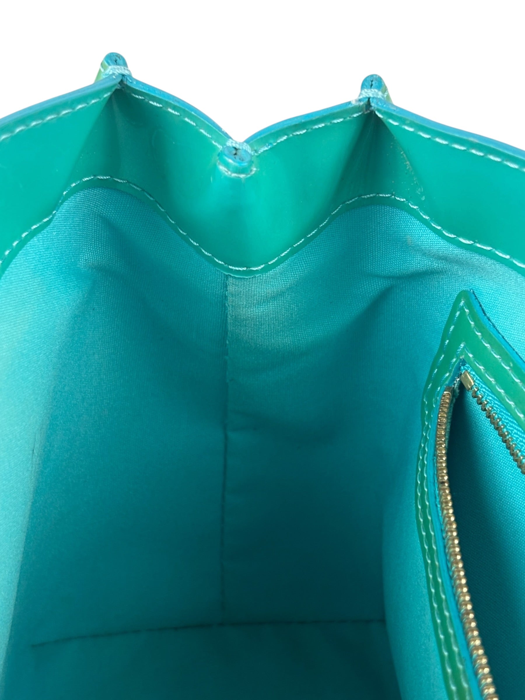 Louis Vuitton Vintage Teal Monogram Vernis Wilshire PM Tote