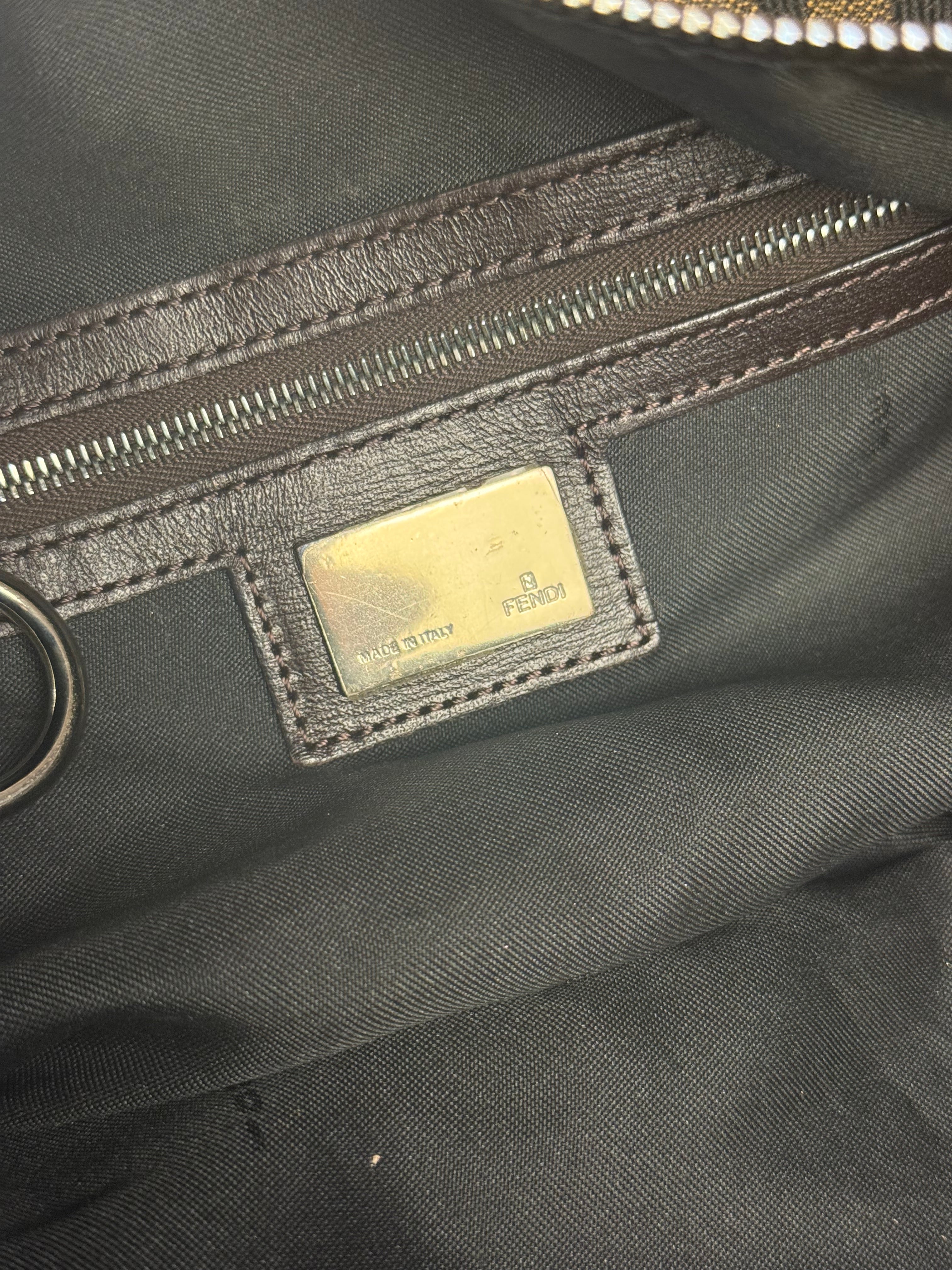 Fendi Vintage Tiger Print Canvas Bowler Bag