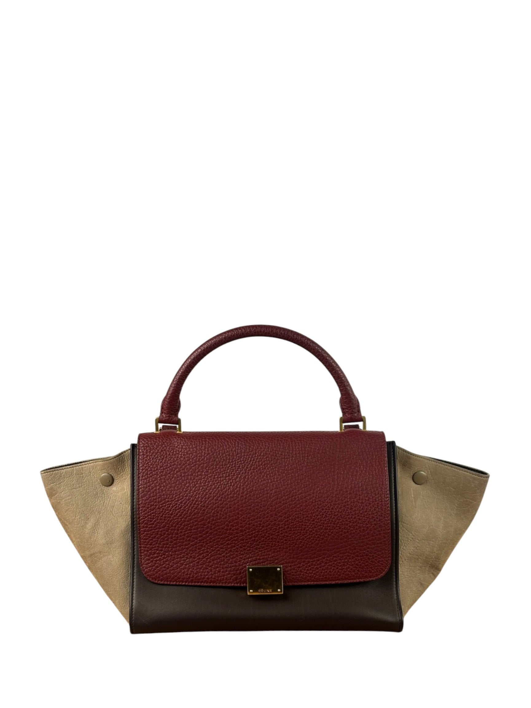 Celine Colorblock Leather/Suede Two-Way Bag