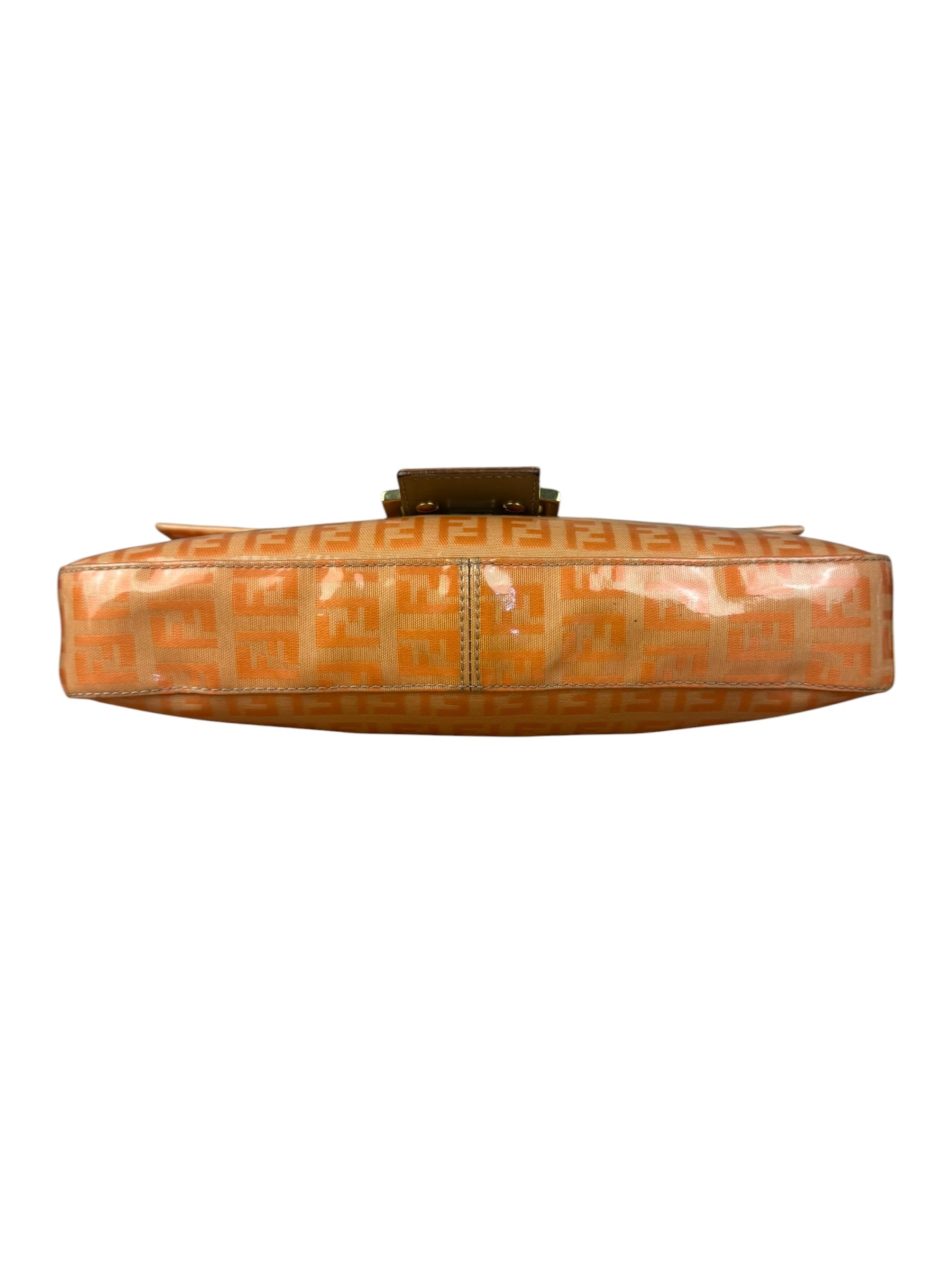 Fendi Vintage Orange Zucca Mamma FF Monogram Baguette