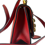 Miu Miu Red Leather Lady Jeweled Flap Bag