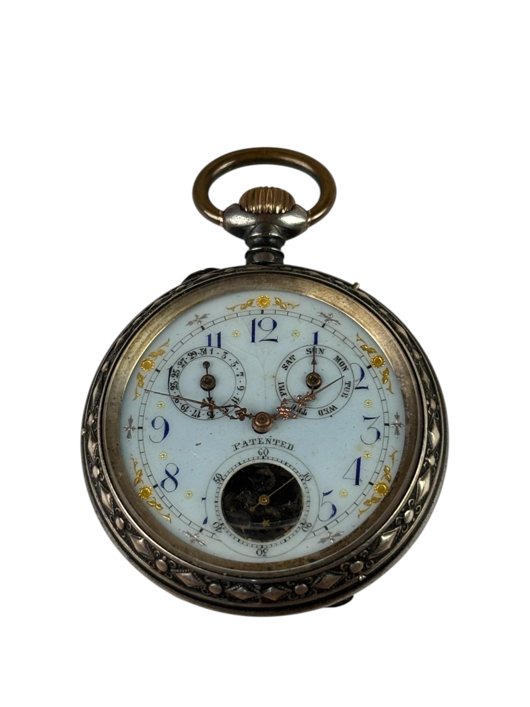 Continental Watch Co. Triple Calendar Pocket Watch