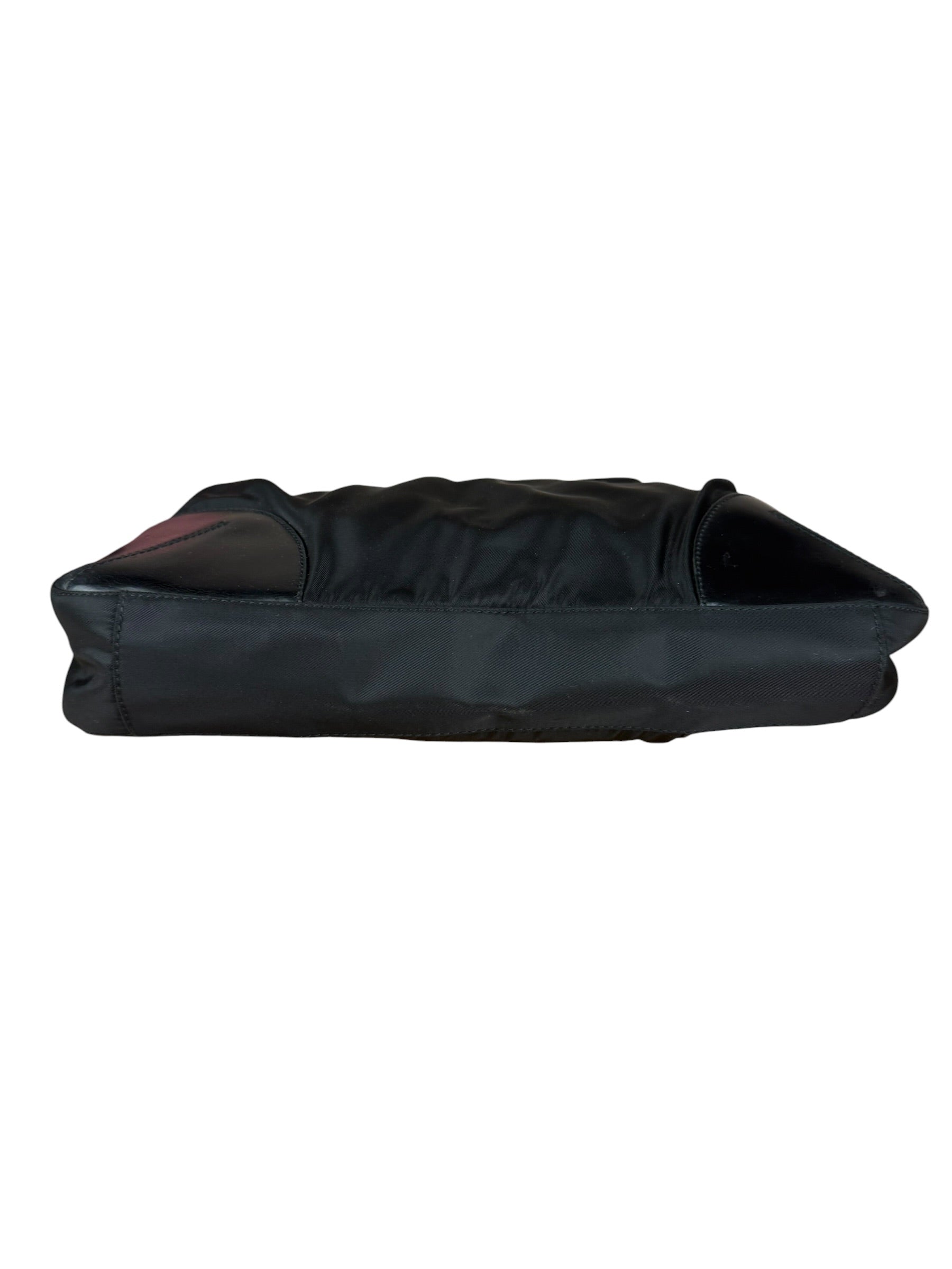 Prada Vintage Black Nylon Zip Shoulder Bag