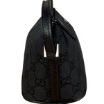 Gucci GG Vintage Black Canvas Monogram Boat Pochette