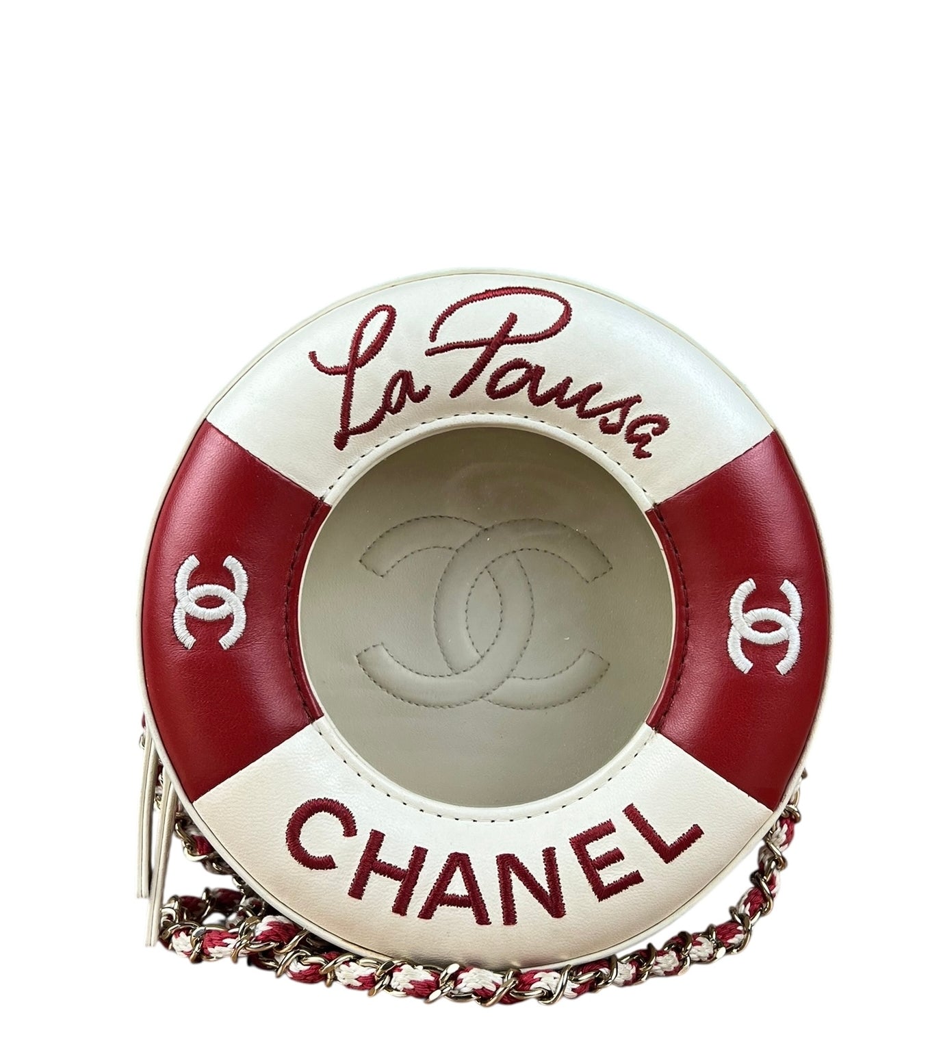 Chanel Limited Edition Lifesaver Round Crossbody Red