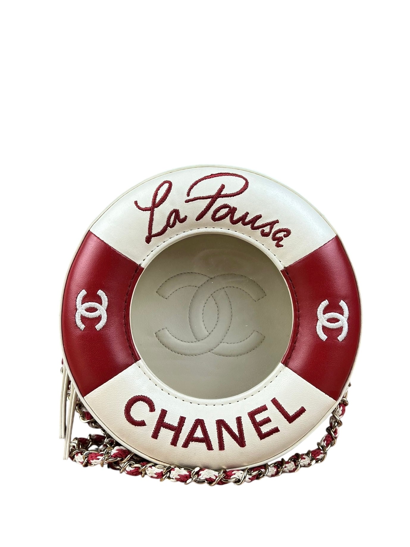 Chanel Limited Edition Lifesaver Round Crossbody Red