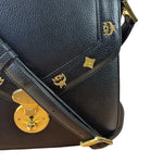 MCM Vintage Black Leather Crossbody Bag