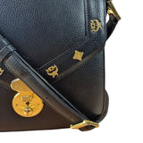 MCM Vintage Black Leather Crossbody Bag