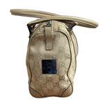 Gucci GG Beige Leather Trim Guccissima Small Boston Bag