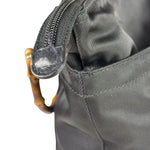 Gucci Black Nylon/Leather Trim Bamboo Top Handle Tote