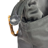 Gucci Black Nylon/Leather Trim Bamboo Top Handle Tote