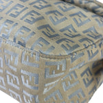 Fendi Leather Light Blue Trim Zucca Baguette
