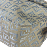 Fendi Leather Light Blue Trim Zucca Baguette